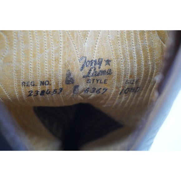 Tony Lama Vintage Gold Label Cowboy Boots Mens 10.5D #6367 Brown Distressed Work - Picture 9 of 9